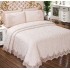 Set Cuvertură de Lux Matlasată cu Dantelă Elegantă 6 Piese – Pat Dublu, Roz Pudrat Deschis, CME-009