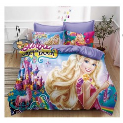 Lenjerie de Pat Finet 6 Piese Pat Dublu – Model Barbie Secret Door Multicolor pentru Copii, LCC-054