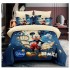 Lenjerie de Pat Finet 6 Piese Pat Dublu – Model Mickey Mouse Albastru Noapte, LCC-056
