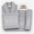Set Halat de Baie + Prosoape 4 Piese din Bumbac 100% – Model Gri Elegant Lui Sa Home Collection, HBC-017