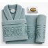 Set Halat de Baie + Prosoape 4 Piese din Bumbac 100% – Model Verde Mentă Elegant Lui Sa, HBC-018