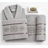 Set Halat de Baie + Prosoape 4 Piese din Bumbac 100% – Model Gri Deschis Elegant Lui Sa Home Collection, HBC-021