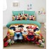 Lenjerie de Pat Dublu Finet 4 Piese cu Cearșaf Elastic – Model Mickey & Minnie Happy Day, LCC-079