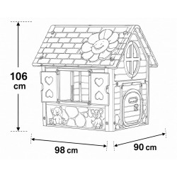 Căsuță de Joacă pentru Copii de Exterior, Multicoloră, cu Uși și Ferestre Interactive, JCC-029