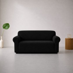 Huse Elastice Canapea 3 locuri din Lycra – Negru, HCL-010
