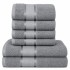Set 6 Prosoape din Bumbac 100%  Pakistanez – Densitate 400 gr/mp, 50x90 / 70x130 cm, Gri, PCG-127