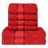 Set 6 Prosoape din Bumbac 100%  Pakistanez – Densitate 400 gr/mp, 50x90 / 70x130 cm, Rosu, PCG-129