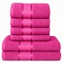 Set 6 Prosoape din Bumbac 100%  Pakistanez – Densitate 400 gr/mp, 50x90 / 70x130 cm, Roz aprins, PCG-133