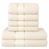 Set 6 Prosoape din Bumbac 100%  Pakistanez – Densitate 400 gr/mp, 50x90 / 70x130 cm, Crem, PCG-138
