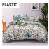 Set Lenjerie Pat Dublu Bumbac Satinat 4 Piese cu Cearșaf cu Elastic – Model Pietricele și Fluturi Albaștri, LES-039