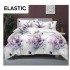 Set Lenjerie Pat Dublu Bumbac Satinat 4 Piese cu Cearșaf cu Elastic – Model Lavandă Mov, LES-046