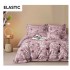 Set Lenjerie Bumbac Satinat 4 Piese Pat Dublu cu Cearșaf cu Elastic – Model Floral Roz Pudrat cu Fluturi, LDBS-332