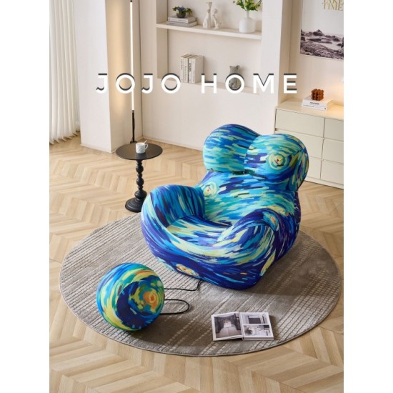 Fotoliu Premium Ergonomic cu Taburet – Design Artistic Modern Multicolor, L100x120x92 cm, FPE-001 Mobilier
