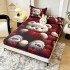 Set Husă de Pat cu Elastic 160x200 cm + 2 Fețe de Pernă 50x70 cm din Bumbac Finet – Ursuleț cu Inimi Roșii 3D, HDF-228