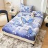 Set Husă de Pat cu Elastic 160x200 cm + 2 Fețe de Pernă 50x70 cm din Bumbac Finet – Model Fluturi Albaștri 3D, HDF-002