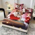 Set Husă de Pat cu Elastic 160x200 cm + 2 Fețe de Pernă 50x70 cm din Bumbac Finet – Cățeluș cu Inimă Roșie 3D, HDF-050
