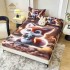 Set Husă de Pat cu Elastic 160x200 cm + 2 Fețe de Pernă 50x70 cm din Bumbac Finet – Model Vulpiță Drăgălașă 3D, HDF-058