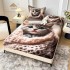 Set Husă de Pat cu Elastic 160x200 cm + 2 Fețe de Pernă 50x70 cm din Bumbac Finet – Model Pisicuță Pufoasă 3D, HDF-060
