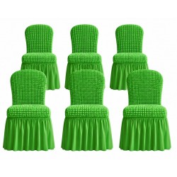 Set 6 Huse Elastice pentru Scaune cu Volănașe – Verde Iarbă, HSC-034