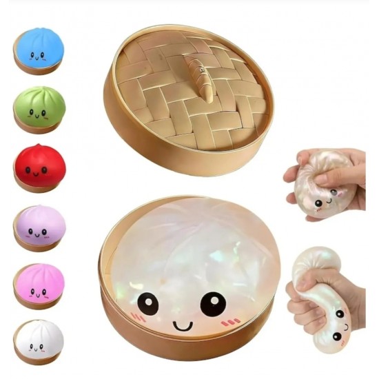 Set 12 Jucării Antistres Squishy Bao Bun – Figurine Kawaii Colorate, Moi și Elastice pentru Copii și Adulți, JCC-030 Jucării copii