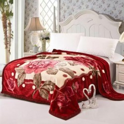 Pătură Cocolino Pufoasă pentru Pat Dublu 200x230 cm – Model Trandafiri Roșii, Groasă și Catifelată, PCM-057