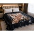 Pătură Cocolino Pufoasă pentru Pat Dublu 200x230 cm – Model Floral Elegant pe Fundal Gri, Groasă și Călduroasă, PCM-062