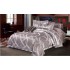 Set Lenjerie de Pat Dublu 6 Piese Satin Jacquard Gri Perlat – Premium Luxury, LDJ-056