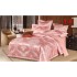 Set Lenjerie de Pat Dublu 6 Piese Satin Jacquard Roz Pudrat – Premium Luxury, LDJ-057