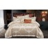 Set Lenjerie de Pat Dublu 6 Piese Satin Jacquard Bej – Premium Luxury, LDJ-061