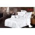 Set Lenjerie de Pat Dublu 6 Piese Satin Jacquard Alb – Premium Luxury, LDJ-062