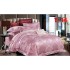 Set Lenjerie de Pat Dublu 6 Piese Satin Jacquard Roz Pudrat – Premium Luxury, LDJ-063