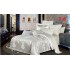 Set Lenjerie de Pat Dublu 6 Piese Satin Jacquard Crem – Premium Luxury, LDJ-065