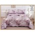 Cuvertură Pat Dublu din Bumbac Satinat Mov Floral, 3 Piese, CBS-028