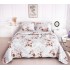Cuvertură de Pat Dublu 3 Piese din Bumbac Satinat – Model Floral Bej Elegant, CBS-013
