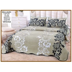 Cuvertură de Pat Dublu 3 Piese din Bumbac Satinat – Model Floral Elegant, CBS-010