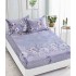 Cearsaf cu elastic COCOLINO, 180x200x25cm, plus 2 fete de perne, Lila-Alb, flori, HC-038