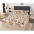 Cearșaf cu Elastic Cocolino 180x200x25 cm + 2 Fețe de Pernă 50x70 cm – Model Floral Bej cu Bordo, HC-065