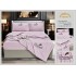 Set Lenjerie de Pat Dublu cu Pilotă de Vară și Cearșaf cu Elastic, Satin Premium, 4 Piese, Lila, LPV-011