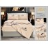 Set Lenjerie de Pat Dublu cu Pilotă de Vară și Cearșaf cu Elastic, Satin Premium, 4 Piese, Crem, LPV-014
