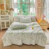 Pilotă de Vară Răcoritoare cu 2 Fețe de Pernă, Material Respirabil și Confortabil, Model Floral Verde, PMV-014