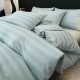 Lenjerie de Pat Damasc Premium, 6 Piese, 100% Bumbac, Cearșaf cu Elastic, Bleu, LDS-020 Lenjerii Damasc 6 piese cu Cearsaf cu ELASTIC
