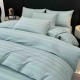 Lenjerie de Pat Damasc Premium, 6 Piese, 100% Bumbac, Cearșaf cu Elastic, Bleu, LDS-020 Lenjerii Damasc 6 piese cu Cearsaf cu ELASTIC