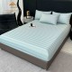 Lenjerie de Pat Damasc Premium, 6 Piese, 100% Bumbac, Cearșaf cu Elastic, Bleu, LDS-020 Lenjerii Damasc 6 piese cu Cearsaf cu ELASTIC