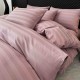 Lenjerie de Pat Damasc Premium, 6 Piese, 100% Bumbac, Cearșaf cu Elastic, Roz Pudrat, LDS-041 Lenjerii Damasc 6 piese cu Cearsaf cu ELASTIC