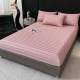 Lenjerie de Pat Damasc Premium, 6 Piese, 100% Bumbac, Cearșaf cu Elastic, Roz Pudrat, LDS-041 Lenjerii Damasc 6 piese cu Cearsaf cu ELASTIC