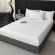 Lenjerie de Pat Damasc Premium, 6 Piese, 100% Bumbac, Cearșaf cu Elastic, Alb, LDS-042 Lenjerii Damasc 6 piese cu Cearsaf cu ELASTIC