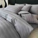 Lenjerie de Pat Damasc Premium, 6 Piese, 100% Bumbac, Cearșaf cu Elastic, Gri, LDS-044 Lenjerii Damasc 6 piese cu Cearsaf cu ELASTIC