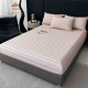 Lenjerie de Pat Damasc Premium, 6 Piese, 100% Bumbac, Cearșaf cu Elastic, Bej Deschis, LDS-045 Lenjerii Damasc 6 piese cu Cearsaf cu ELASTIC