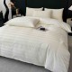 Lenjerie de Pat Damasc Premium, 6 Piese, 100% Bumbac, Cearșaf cu Elastic, Crem, LDS-046 Lenjerii Damasc 6 piese cu Cearsaf cu ELASTIC