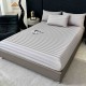 Lenjerie de Pat Damasc Premium, 6 Piese, 100% Bumbac, Cearșaf cu Elastic, Gri Deschis, LDS-055 Lenjerii Damasc 6 piese cu Cearsaf cu ELASTIC